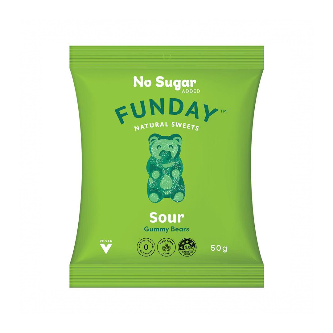 Funday Sour Vegan Gummy Bears 12 x 50g