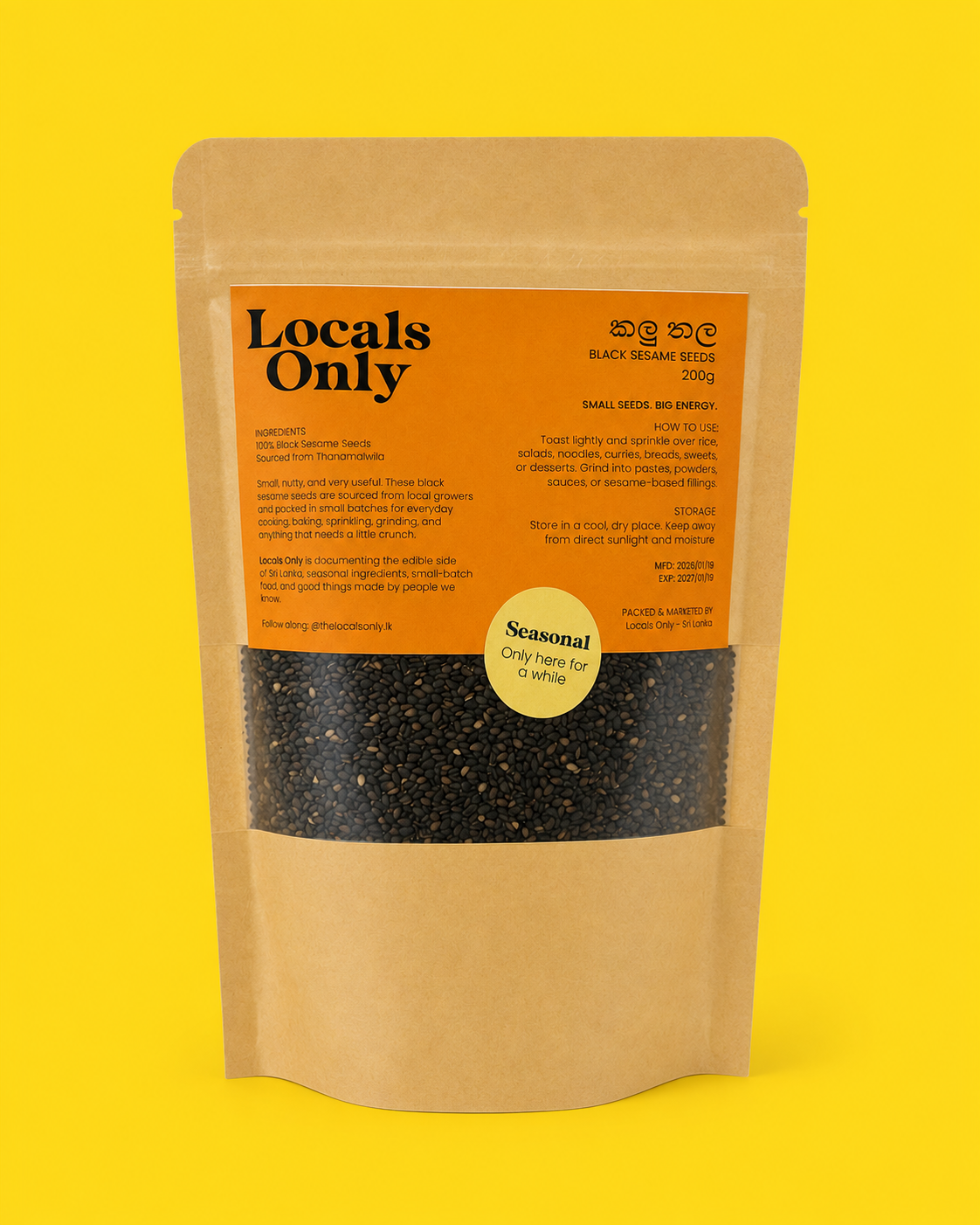 Locals Only - Black Sesame - Thanamalvila - 200g