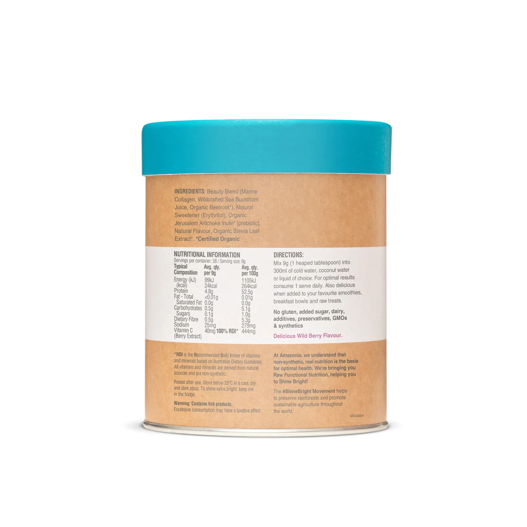 Amazonia - Raw Beauty Collagen Glow Wild Berry - 350g