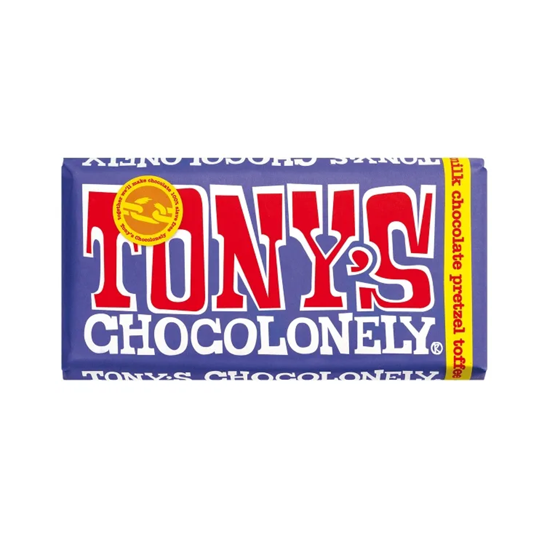 Tonys Chocolonely Dark Pretzel Toffee 15x180g box