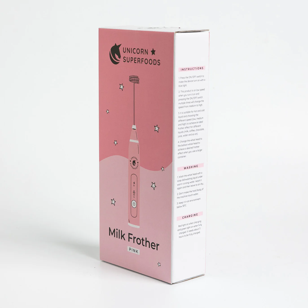 Unicorn Superfoods - Handheld Milk Frother Pink