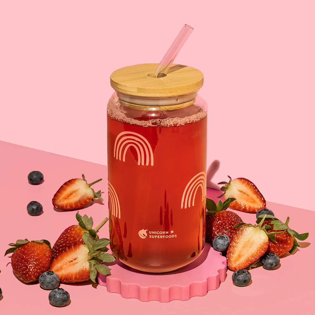 Unicorn Superfoods -Rainbow Glass Tumbler