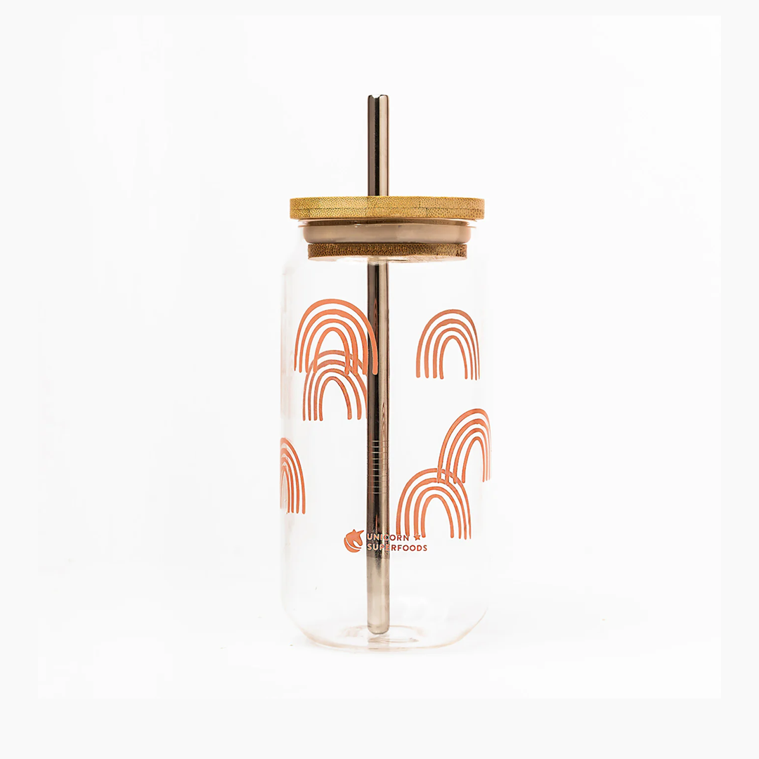 Unicorn Superfoods -Rainbow Glass Tumbler