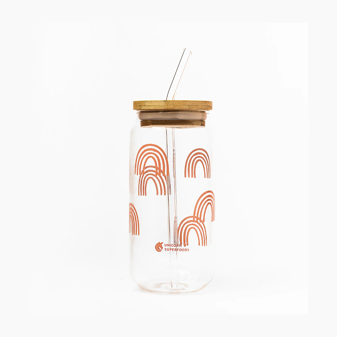 Unicorn Superfoods -Rainbow Glass Tumbler