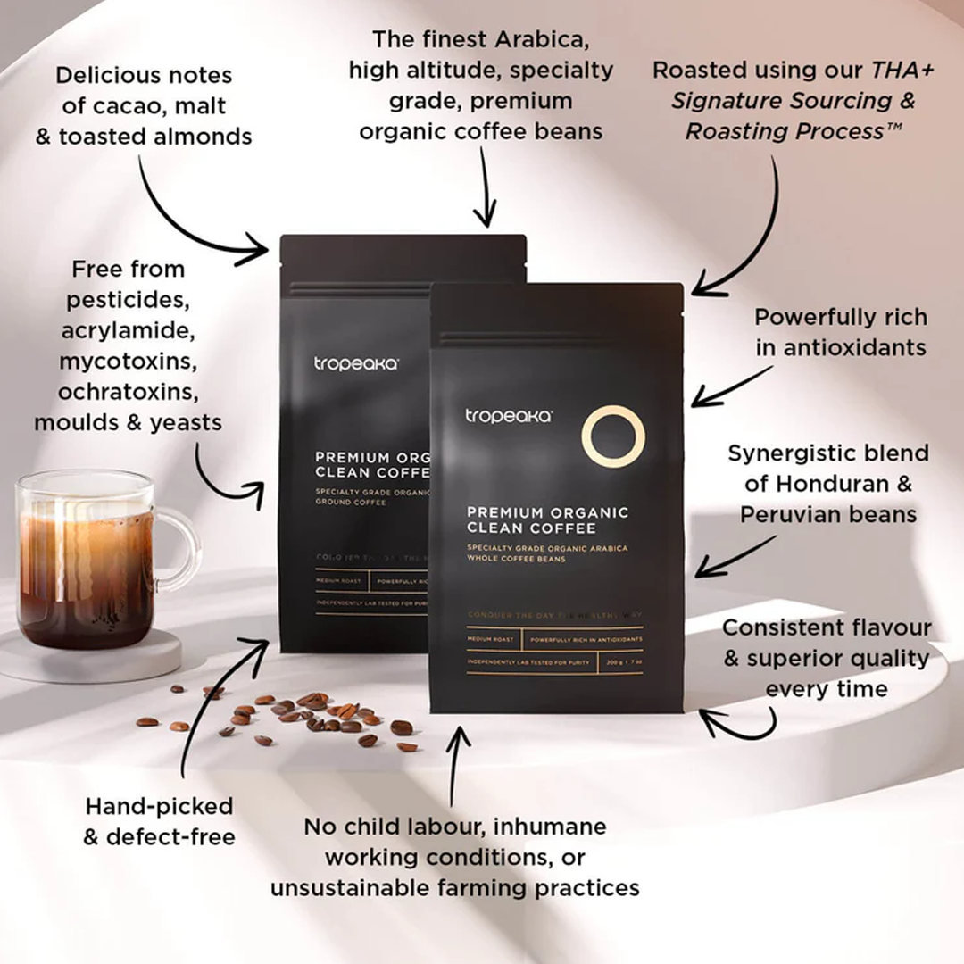 Tropeaka - Premium Clean Coffee - 200g (Ground Coffee)