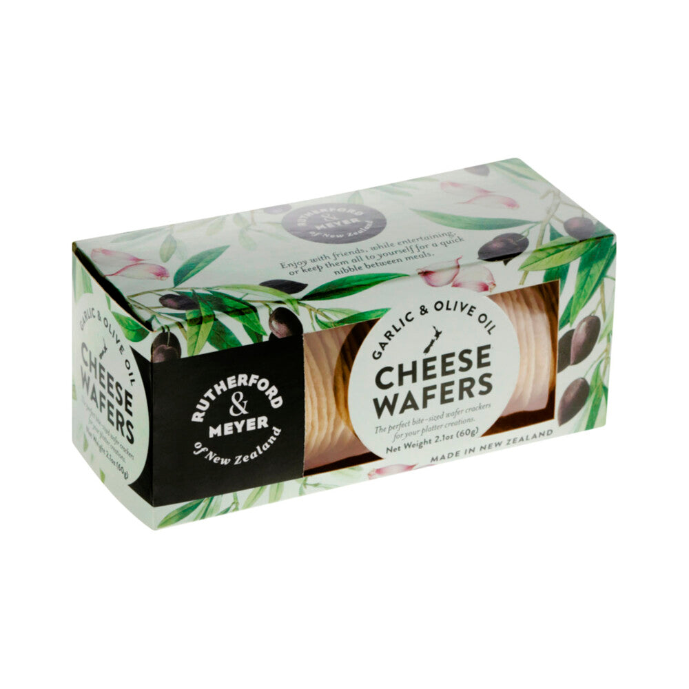 Rutherford & Meyer Gourmet Cheese Wafers Garlic & Olive Oil - 60g