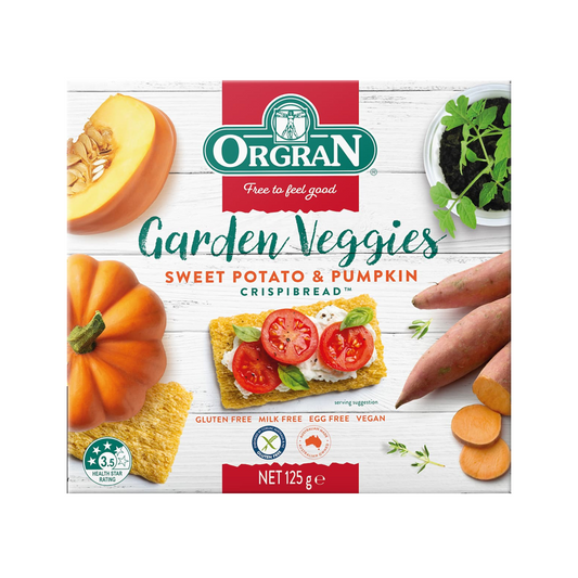 Orgran - Crispibread Garden Veggies Sweet Potato & Pumpkin 125g