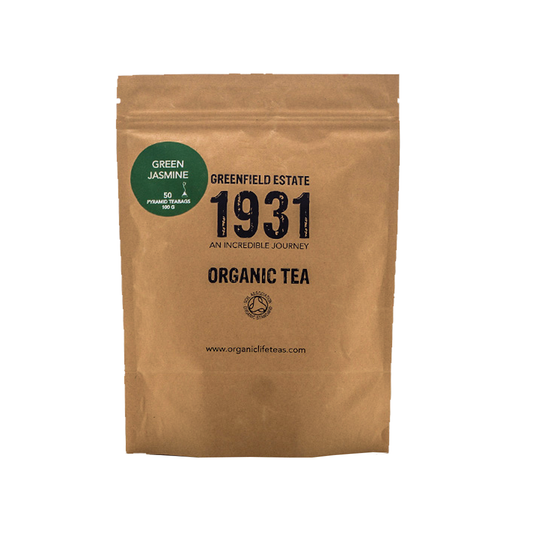 Organic Life - Ceylon Jasmine Green Tea – 50 Non-Woven Pyramid Tea Bags - 100g