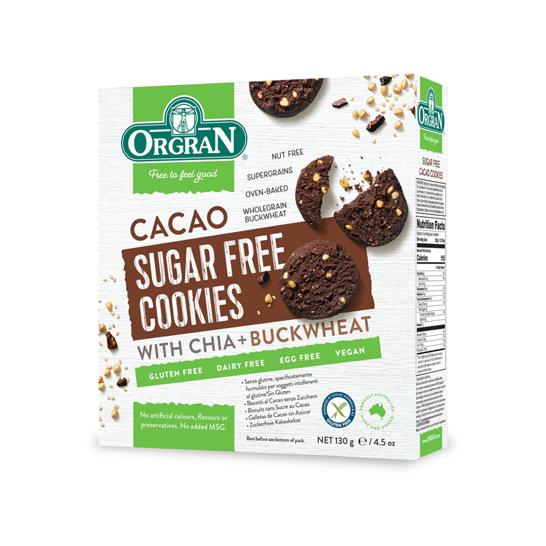 Orgran - Cacao Sugar Free Cookies - 130g