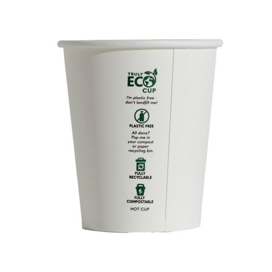 Pinnacle UNI 8oz Single Wall Truly Eco Cup – White (90mm) - 1000 pcs