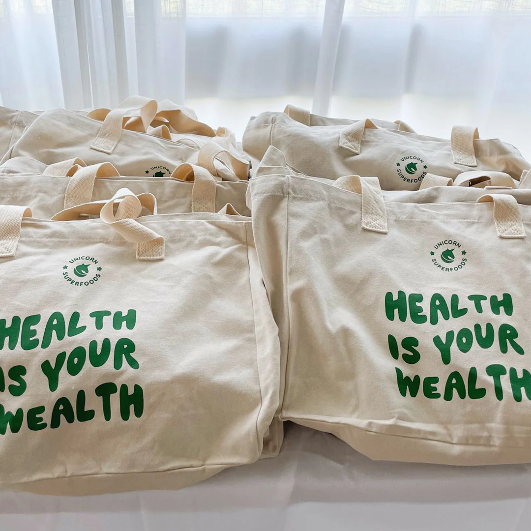 Unicorn Superfoods - Health Is Your Wealth Tote Bag