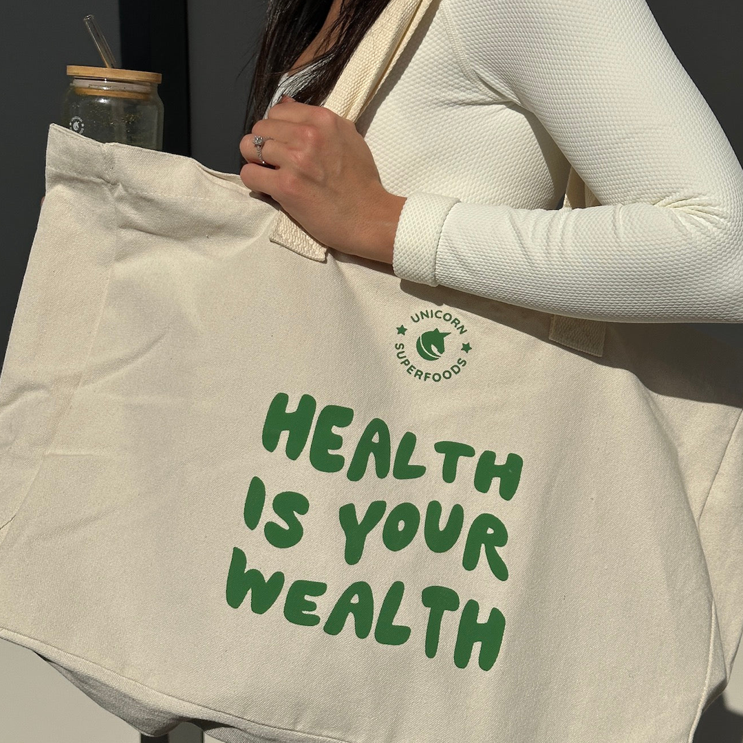 Unicorn Superfoods - Health Is Your Wealth Tote Bag