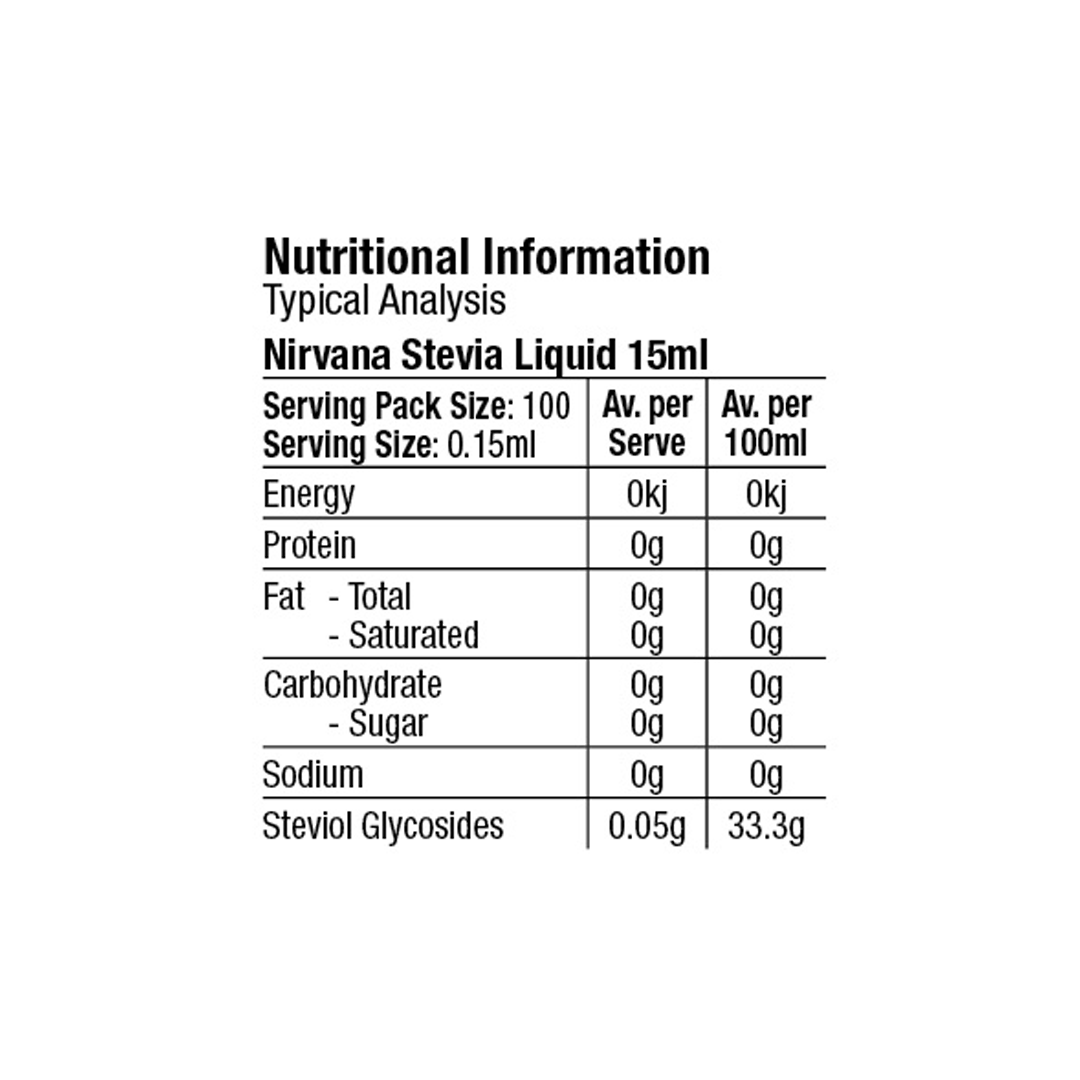 Nirvana Health Products® - Stevia Liquid 15ml
